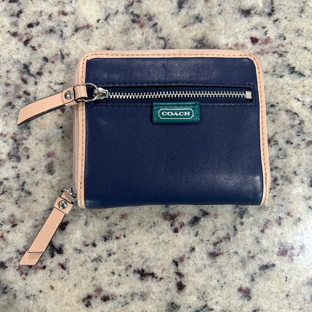 Coach Blue Leather Wallet